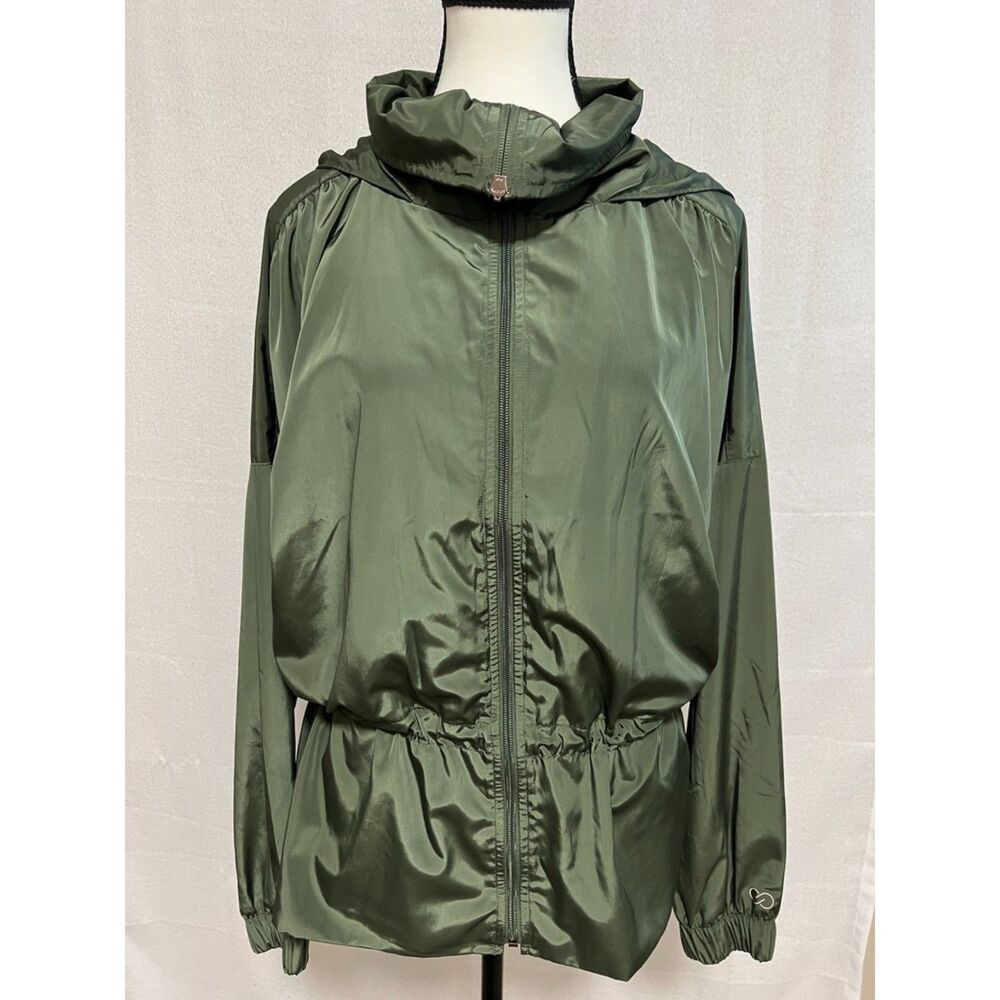 Calia by Carrie Underwood Army Green Anywhere Woven Ruched Jacket. Size L.